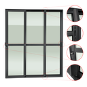 Ver imagem 3 de Porta Correr 3F.Móv.1/3 210 x 200 Elite c/Fechadura Tetra V.Liso Preto Brimak