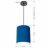 Luminária Pendente Md-4102 Cúpula em Tecido Azul-marinho Cor da Canopla Canola Preta e Fio Preto - 3
