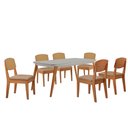 Ver imagem 2 de Mesa de Jantar Copper 180cm Tampo Canto Copo Mdf Vidro com 6 Cadeiras Copper Premium Moderna Mobília