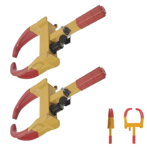 Trava de Pneu Universal Kit 2 Uni Bloqueador de Roda Carro Moto Antifurto Seguranca Roubo Reboque Au