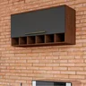 Armário Aéreo de Cozinha 80cm com 1 Porta Basculante e Mini Adega 100% MDF Itália Espresso Móveis - 1