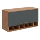 Ver imagem 2 de Armário Aéreo de Cozinha 80cm com 1 Porta Basculante e Mini Adega 100% MDF Itália Espresso Móveis