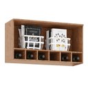 Ver imagem 4 de Armário Aéreo de Cozinha 80cm com 1 Porta Basculante e Mini Adega 100% MDF Itália Espresso Móveis