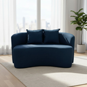 Ver imagem 1 de Sofá Decorativo Montreal 180cm Orgânico Bouclé Azul Marinho