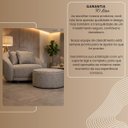 Ver mais imagens de Poltrona Giratoria com Puff Moderna Orgânica em Boucle Premiun Italiano Cinza Confortável Anatômica