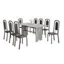 Ver imagem 2 de Conjunto Sala de Jantar com 8 Cadeiras Lara Prata/Preto