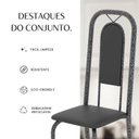 Ver imagem 7 de Conjunto Sala de Jantar com 8 Cadeiras Lara Prata/Preto