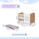 Ver imagem 3 de Berço Mini Cama com Colchão e Suporte Mosquiteiro Nuvem Compact 100% MDF