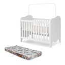 Ver imagem 2 de Berço Mini Cama com Colchão e Suporte Mosquiteiro Nuvem Compact 100% MDF