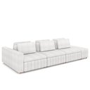 Ver imagem 1 de Sofá Ilha e Puff Sala Living 365cm Siesta M22 Boucle Branco - Mpozenato