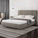 Ver imagem 1 de Cama Queen Flutuante com Cabeceira 160cm Lyra S05 Linho Marrom - Mpozenato