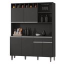 Ver imagem 5 de Balcão de Pia Tatiane 120 Cm e Armário Cozinha Kit Alice Ambiente Cinza Fosco - Ajl