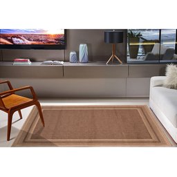 Tapete Sala Quar Econature Moldura 2,00x2,50 Bege Marrom-87 - 2