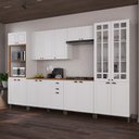 Ver imagem 1 de Armário Cozinha Modulada Completa Americana 100% MDF 350cm Provence Multimóveis Crink-CPL004