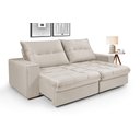 Ver imagem 1 de Sofá Retrátil Reclinável Cancún 2,50 Veludo Marfin Luxo Império Estofados