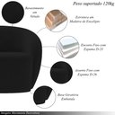 Ver imagem 3 de Conjunto 1 Sofá Living 180cm e 1 Poltrona Decorativa Sala de Estar Íbis Encosto Fixo Veludo Preto G3