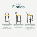 Ver imagem 3 de Kit 3 Banquetas para Bancada Flórida Preta 60cm Cozinha Gourmet Balcão Ilha Piscina Área de Lazer