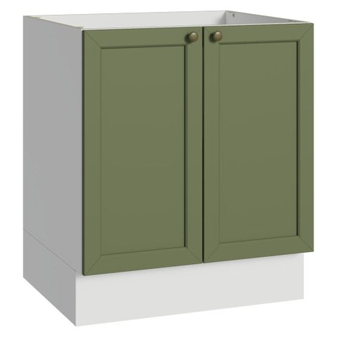 Balcão de Cozinha 70 cm 2 Portas (sem Tampo) Branco/Verde Vik Madesa