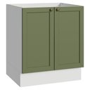Ver imagem 1 de Balcão de Cozinha 70 cm 2 Portas (sem Tampo) Branco/Verde Vik Madesa