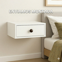 Ver imagem 3 de Mesa de Cabeceira Suspensa Branca Mdf 15mm com Gaveta – Montada com Corrediça Telescópica