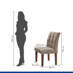 Conjunto Sala de Jantar Mesa Classic Tampo de Vidro 4 Cadeiras Vitória Cel Móveis - 3