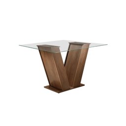 Conjunto Sala de Jantar Mesa Classic Tampo de Vidro 4 Cadeiras Vitória Cel Móveis - 9