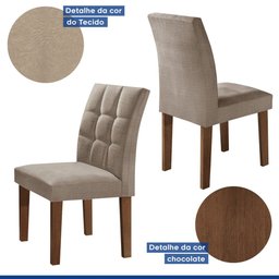 Conjunto Sala de Jantar Mesa Classic Tampo de Vidro 4 Cadeiras Vitória Cel Móveis - 5