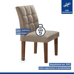 Conjunto Sala de Jantar Mesa Classic Tampo de Vidro 4 Cadeiras Vitória Cel Móveis - 10