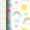 Papel de Parede Adesivo Infantil Céu Nuvens Arco Íris com Fundo Branco - Ssin-017 - 3