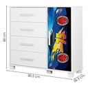 Ver imagem 4 de Guarda Roupa Infantil 3 Portas 2 Gavetas e Comoda 4 Gavetas 1 Porta Mdf Livia Azul Decmade