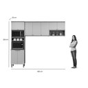 Ver imagem 4 de Cozinha Completa Selene 3 Peças (2aéreos+1torrequente) Cp13 Jequitiba/off White Fosco - Linea