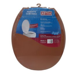 Assento Sanitário Almofadado Astra Convencional Oval Universal Caramelo - 1