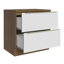 Ver imagem 4 de Balcão 80 cm 2 Gavetas Rustic/Branco Veludo Lux Madesa