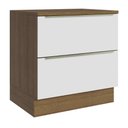Ver imagem 1 de Balcão 80 cm 2 Gavetas Rustic/Branco Veludo Lux Madesa