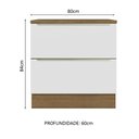 Ver imagem 3 de Balcão 80 cm 2 Gavetas Rustic/Branco Veludo Lux Madesa