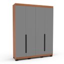 Ver imagem 2 de Roupeiro Solteiro Madri 4 Portas 4 Gavetas 161x214cm Cinza/Freijó 250701