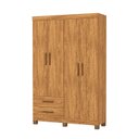 Ver imagem 2 de Guarda-Roupa 4 Portas 2 Gavetas com Pés Genova Marrom/Cinamomo