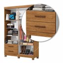Ver imagem 6 de Guarda-Roupa 4 Portas 2 Gavetas com Pés Genova Marrom/Cinamomo
