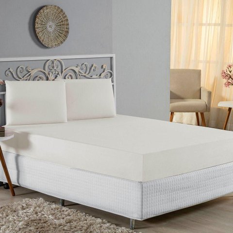 Jogo de Cama Casal Viúva Nobre 3 Peças Malha 100% Algodão - Palha