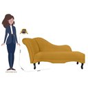 Ver imagem 4 de Recamier Divã Sofá Olivia Psicologia Consultório Veludo Mostarda - Lm Decor
