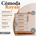 Ver imagem 6 de 2. Cômoda Multiuso para Quarto Infantil Solteiro e Casal Compacta Reforçada Royale Cedro/Off White