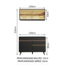 Ver imagem 4 de Armário de Cozinha Compacta 120cm Preto Reims Madesa 01
