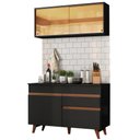Ver imagem 3 de Armário de Cozinha Compacta 120cm Preto Reims Madesa 01
