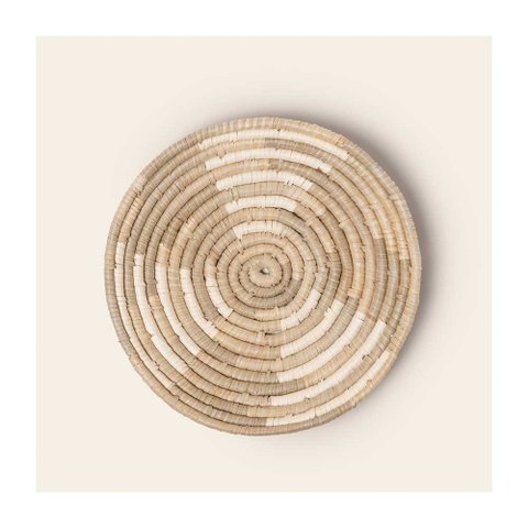 Adorno de Parede em Fibra Natural Rolinho Bege 36cm Mart