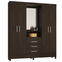 Ver imagem 3 de Guarda Roupa Casal 4 Portas Dubai Café Touch com Espelho - Mercado Dos Móveis