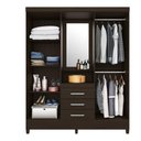 Ver imagem 4 de Guarda Roupa Casal 4 Portas Dubai Café Touch com Espelho - Mercado Dos Móveis