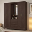 Ver imagem 2 de Guarda Roupa Casal 4 Portas Dubai Café Touch com Espelho - Mercado Dos Móveis