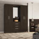 Ver imagem 1 de Guarda Roupa Casal 4 Portas Dubai Café Touch com Espelho - Mercado Dos Móveis