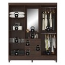 Ver imagem 5 de Guarda Roupa Casal 4 Portas Dubai Café Touch com Espelho - Mercado Dos Móveis