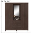 Ver imagem 6 de Guarda Roupa Casal 4 Portas Dubai Café Touch com Espelho - Mercado Dos Móveis